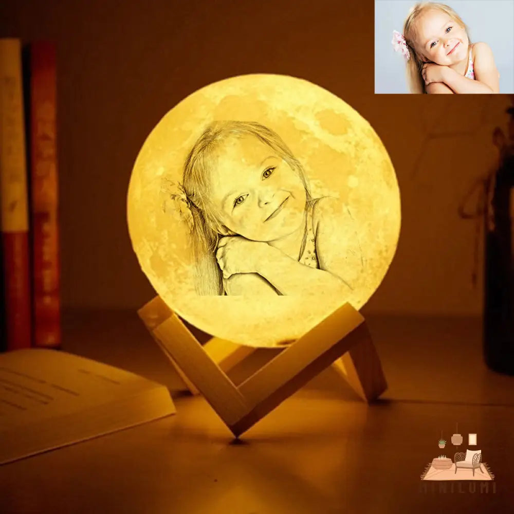 Persoonlijke 3D Geprinte Maanlamp - Uniek En Op Maat Gemaakt 15Cm | Meest Gekozen! / 2 Kleuren (Wit