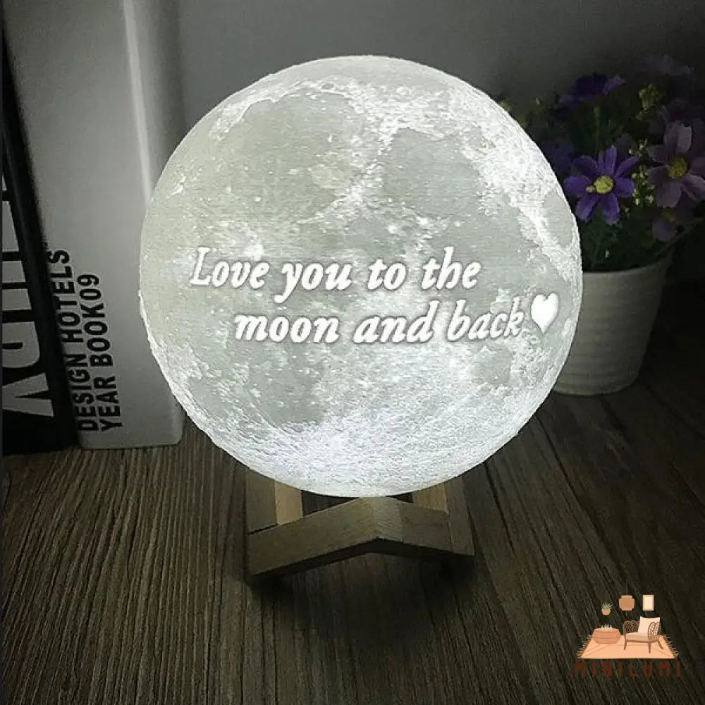 Persoonlijke 3D Geprinte Maanlamp - Uniek En Op Maat Gemaakt 15Cm | Meest Gekozen! / 3 Kleuren (Wit