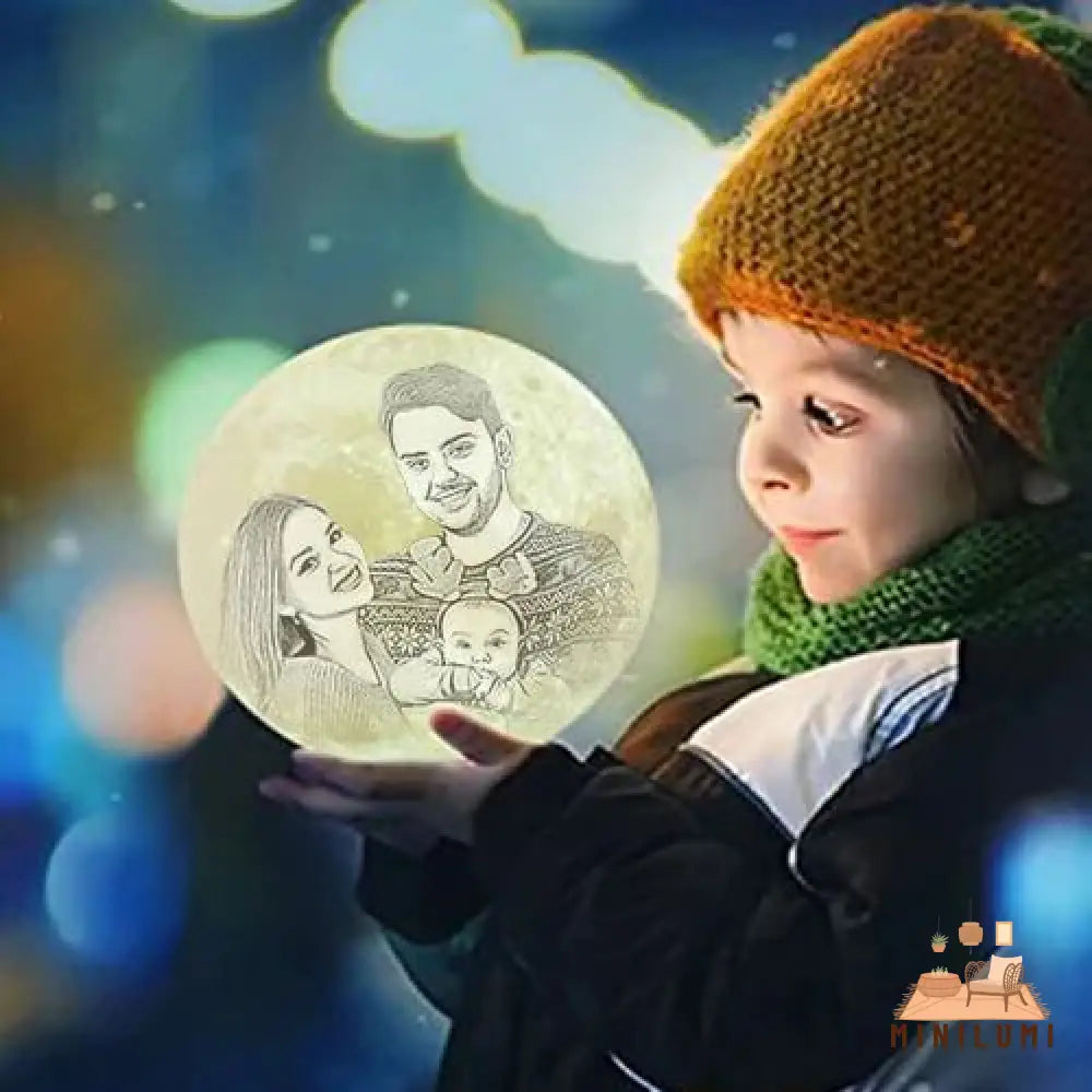 Persoonlijke 3D Geprinte Maanlamp - Uniek En Op Maat Gemaakt Decoratieve Verlichting