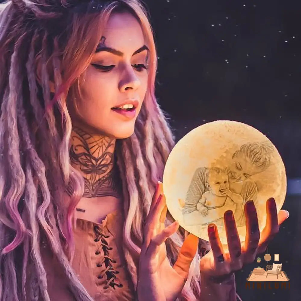 Persoonlijke 3D Geprinte Maanlamp - Uniek En Op Maat Gemaakt Decoratieve Verlichting